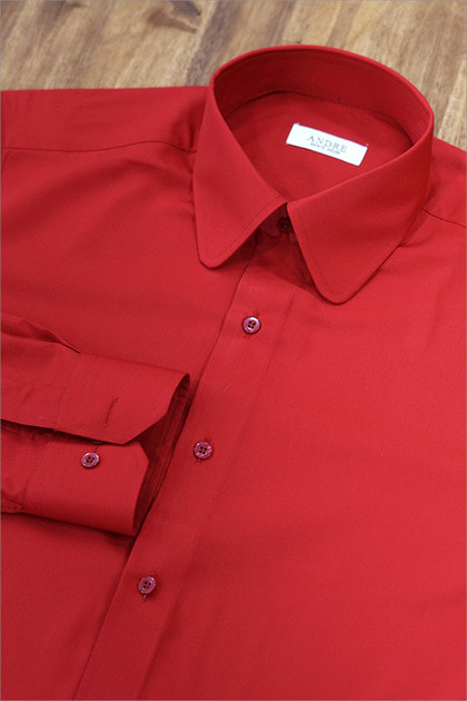 레드 라운드카라 모달 셔츠 (15color)