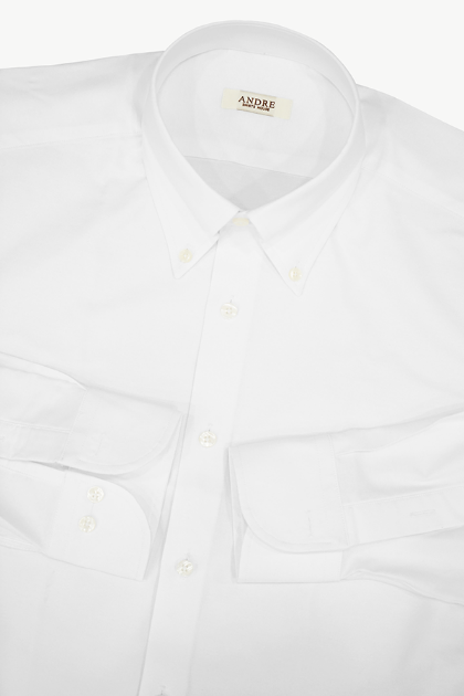 클래식 롱포인트 버튼다운 화이트 옥스포드 셔츠