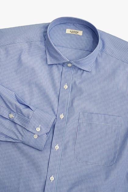 블루&amp;퍼플 스트라이프 셔츠