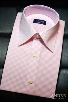 핑크 깅엄 체크 셔츠
