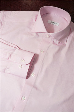 핑크 핀포인트 베이직 코튼 셔츠