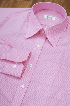 핑크 마이크로 깅엄체크 셔츠