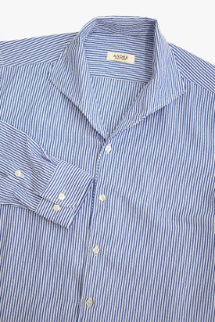 S/S 블루 스트라이프 원피스카라 시어서커 셔츠 (2color)