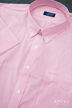 핑크 스트라이프 스트레치 셔츠