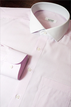핑크 스트라이프 클레릭 셔츠
