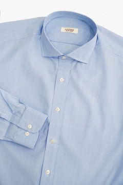 플래티넘 블루 글렌체크 드레스 셔츠