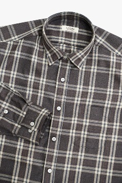 F/W 브라운&amp;베이지 하이미어 기모 체크 셔츠