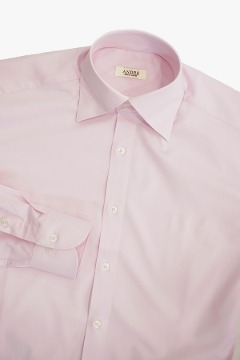 링클프리 라이트 핑크 솔리드 스판 셔츠