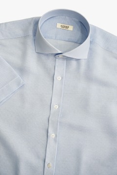 S/S 링클프리 도트 무늬 라이트블루 셔츠